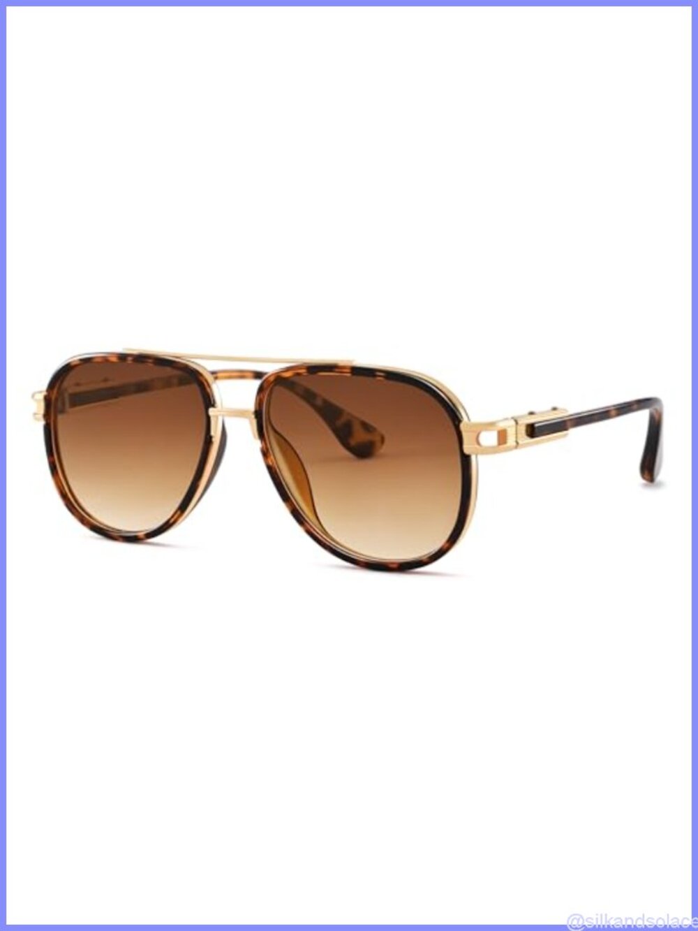 Oversized Aviator Sunglasses Metal Gradient Lenses UV400 Square Retro